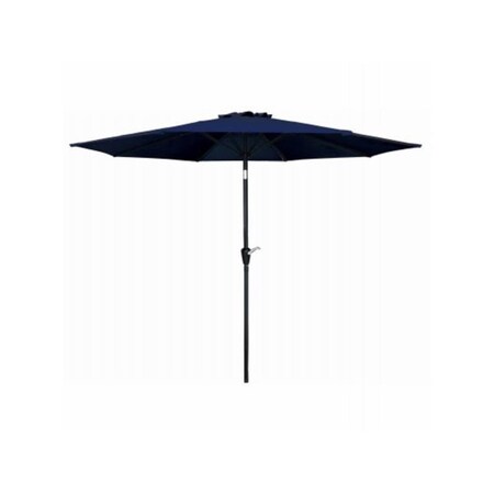 Terraza 9 ft. Crank Open & Tilt Steel Pole Patio Market Umbrella; Navy Blue Fabric TE3859716